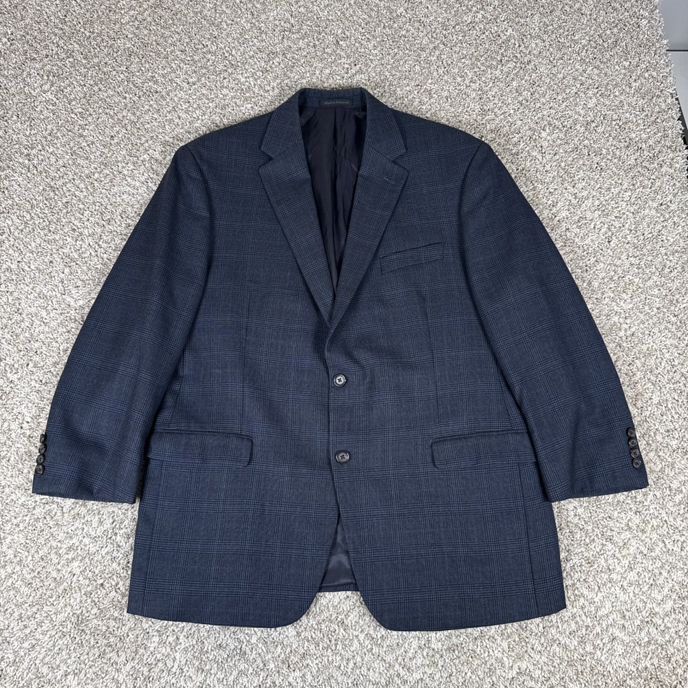 Lauren Ralph Lauren Blazer Mens 44R Blue Plaid Wool 2 Button Professional Preppy